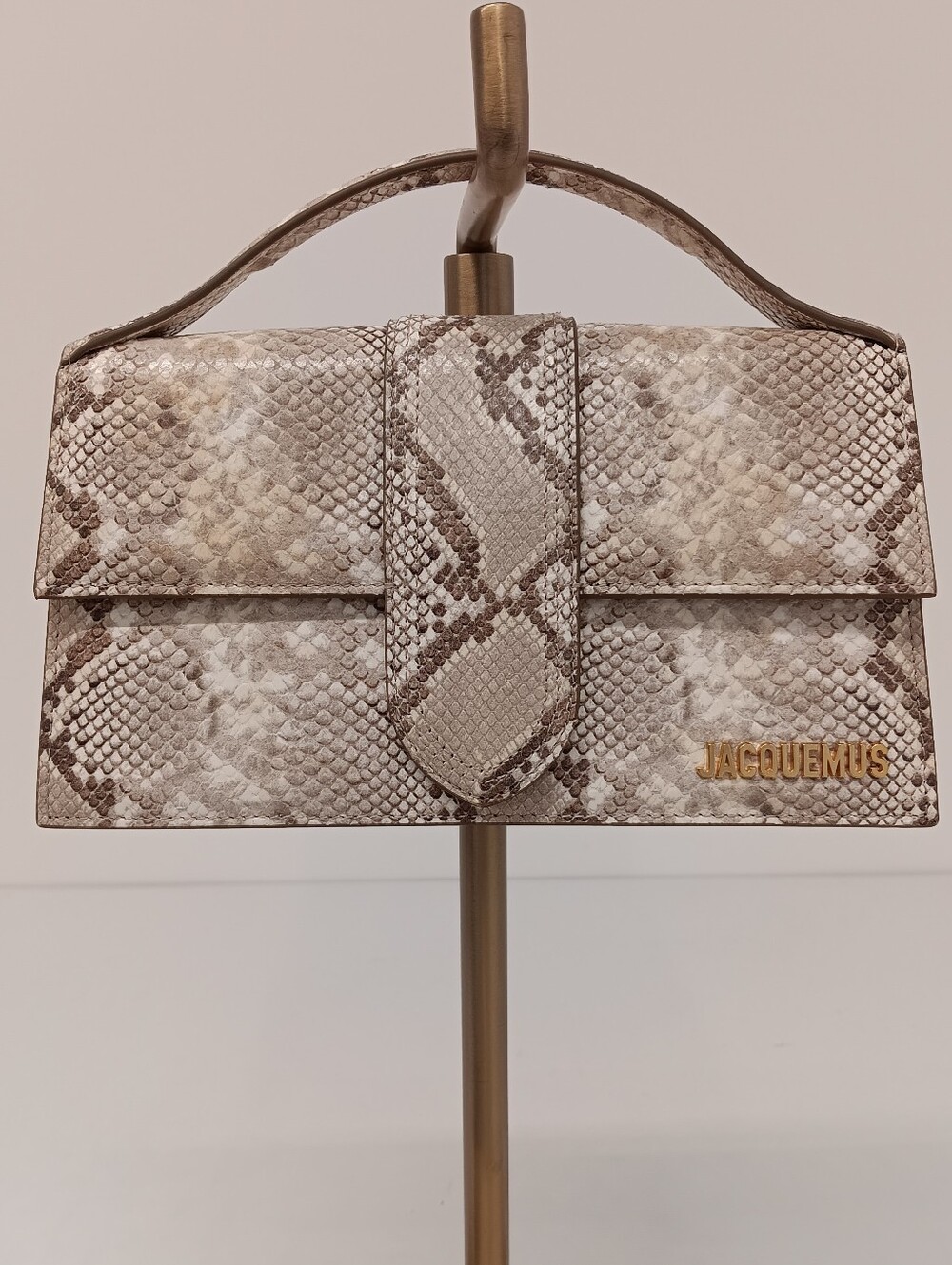 Jacquemus Women's Le Grand Bambino Snake-Embossed Crossbody Bag - Beige